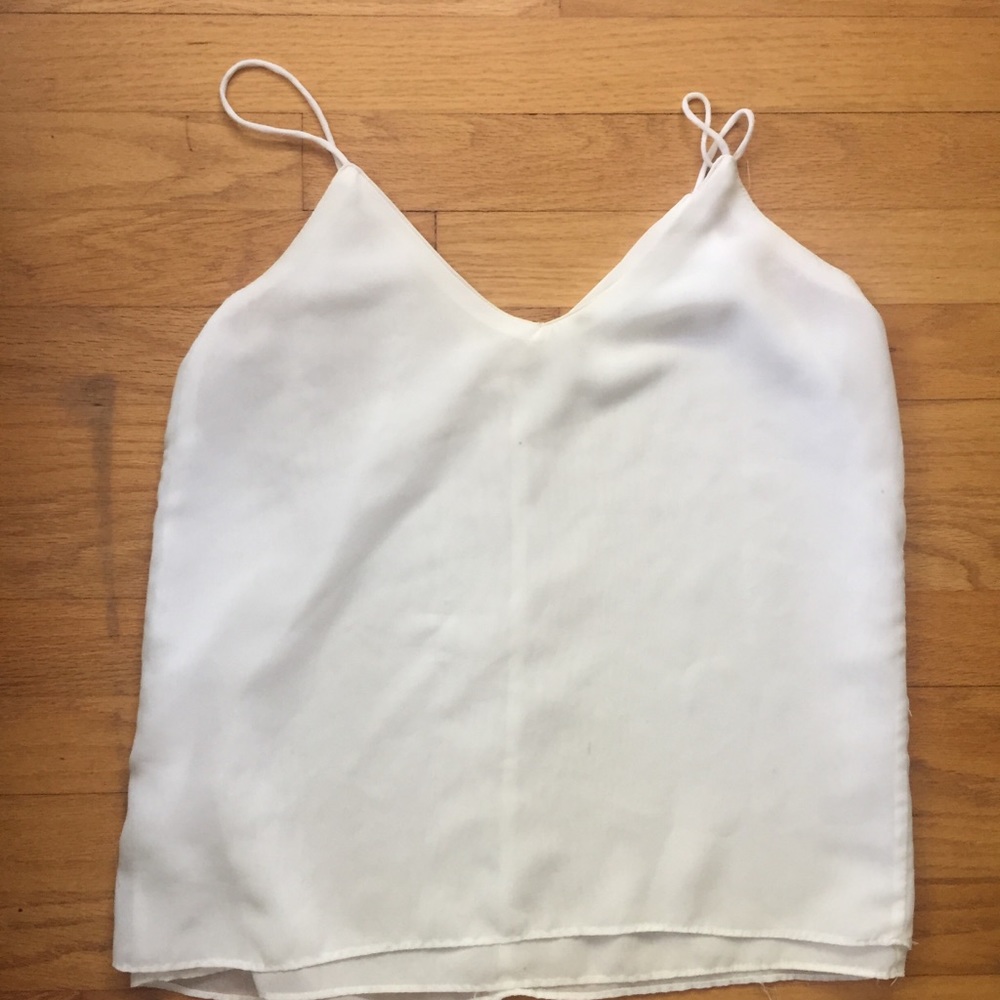White silk tank top